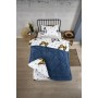 ETE HOMETEX TEK KİŞİLİK LÜX WELSOFT YORGAN SETİ KELEBEK İNDİGO 155X215CM 8696474231930
